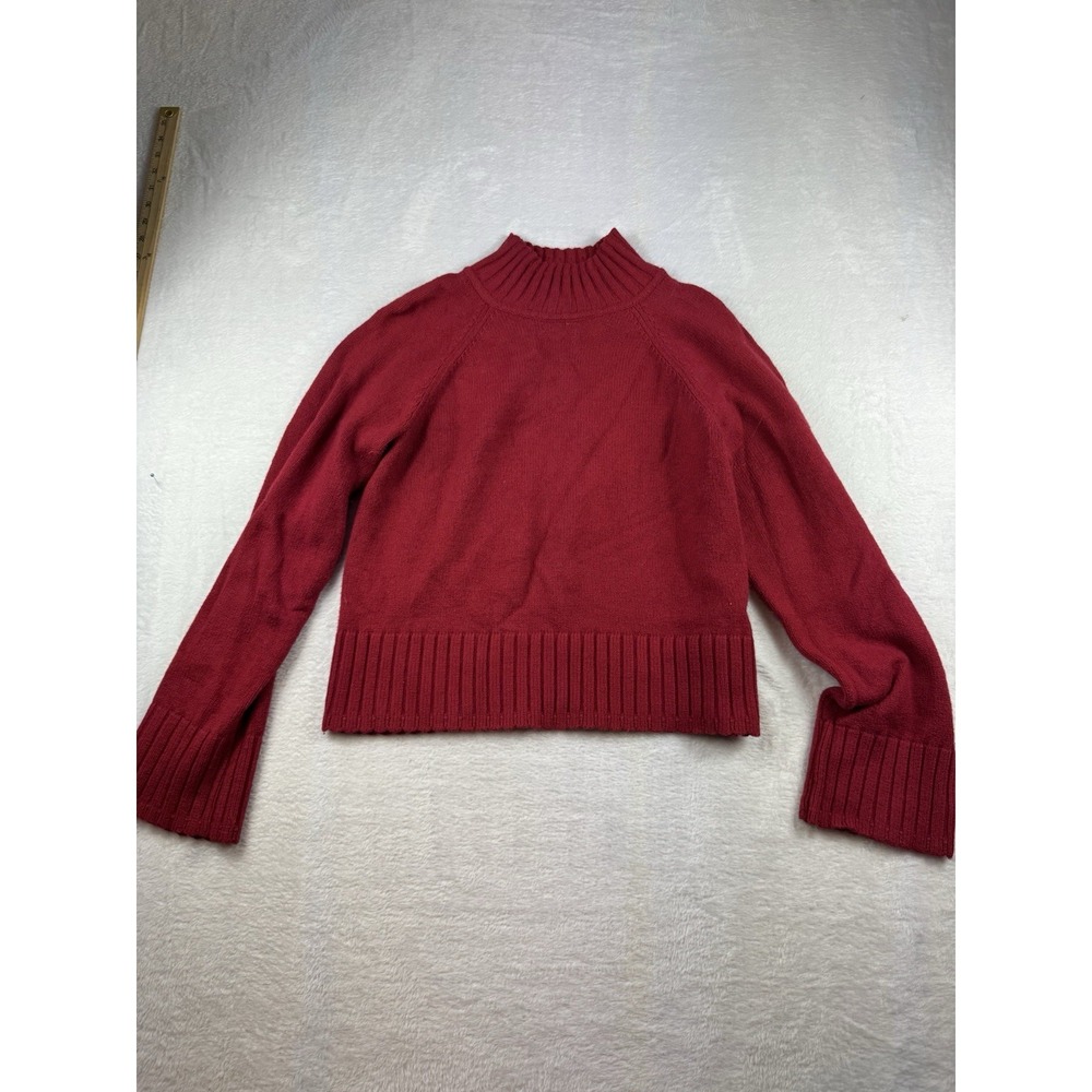Women's Gap Red‎ Sweater Long Sleeve Size Medium Bell Sleeve Cozy Cotton